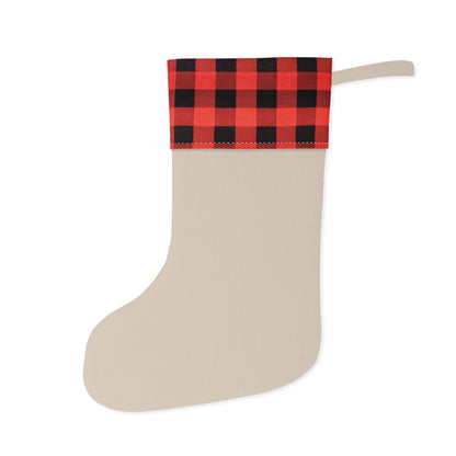 Merry Christmas Ornament & Snowflakes Christmas Stocking | Buffalo Plaid Cuff - TRV