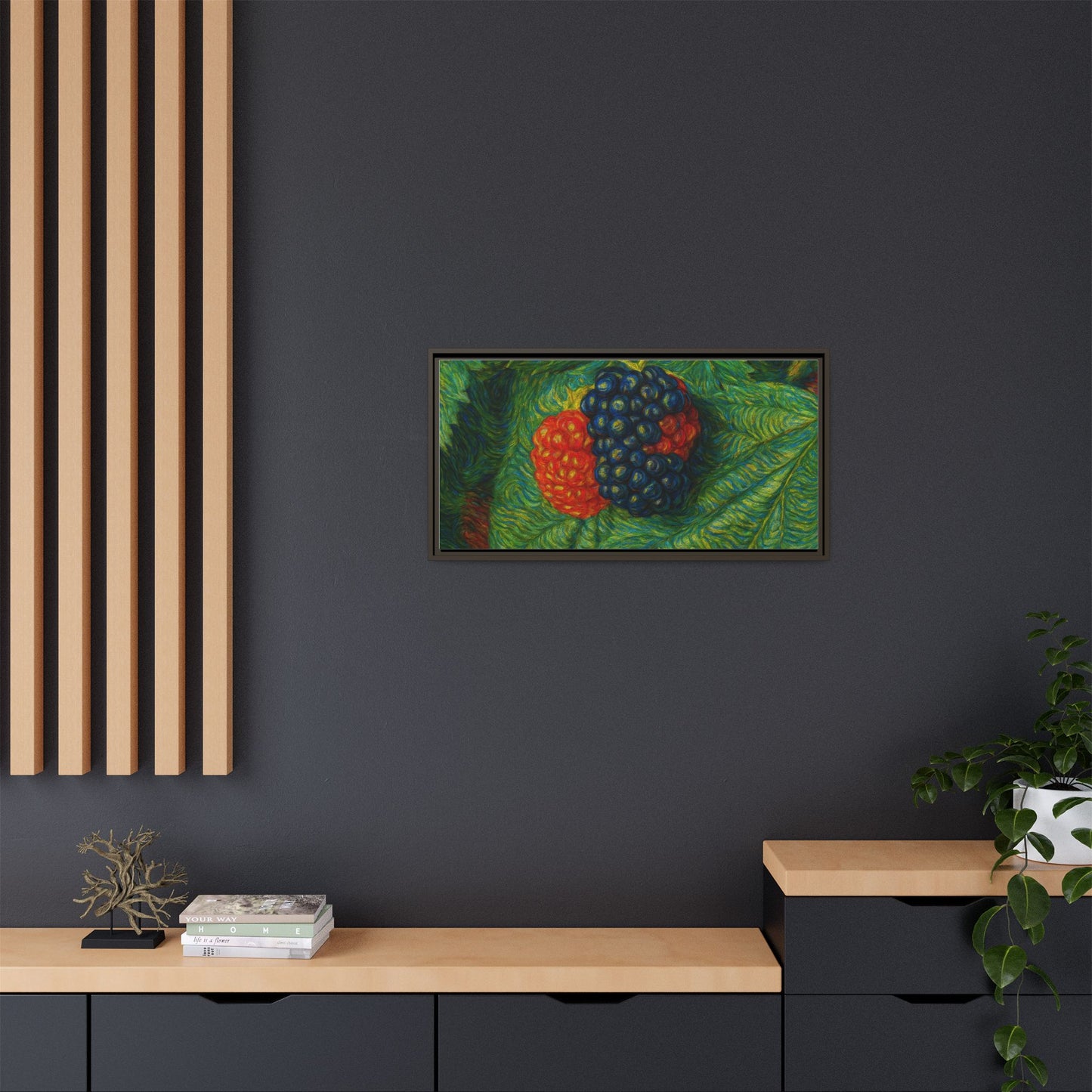 Van Gogh Style Blackberry Canvas Art, Framed Wall Decor, Botanical Print, Summer Home Decor, Gift for Garden Lovers - TRV