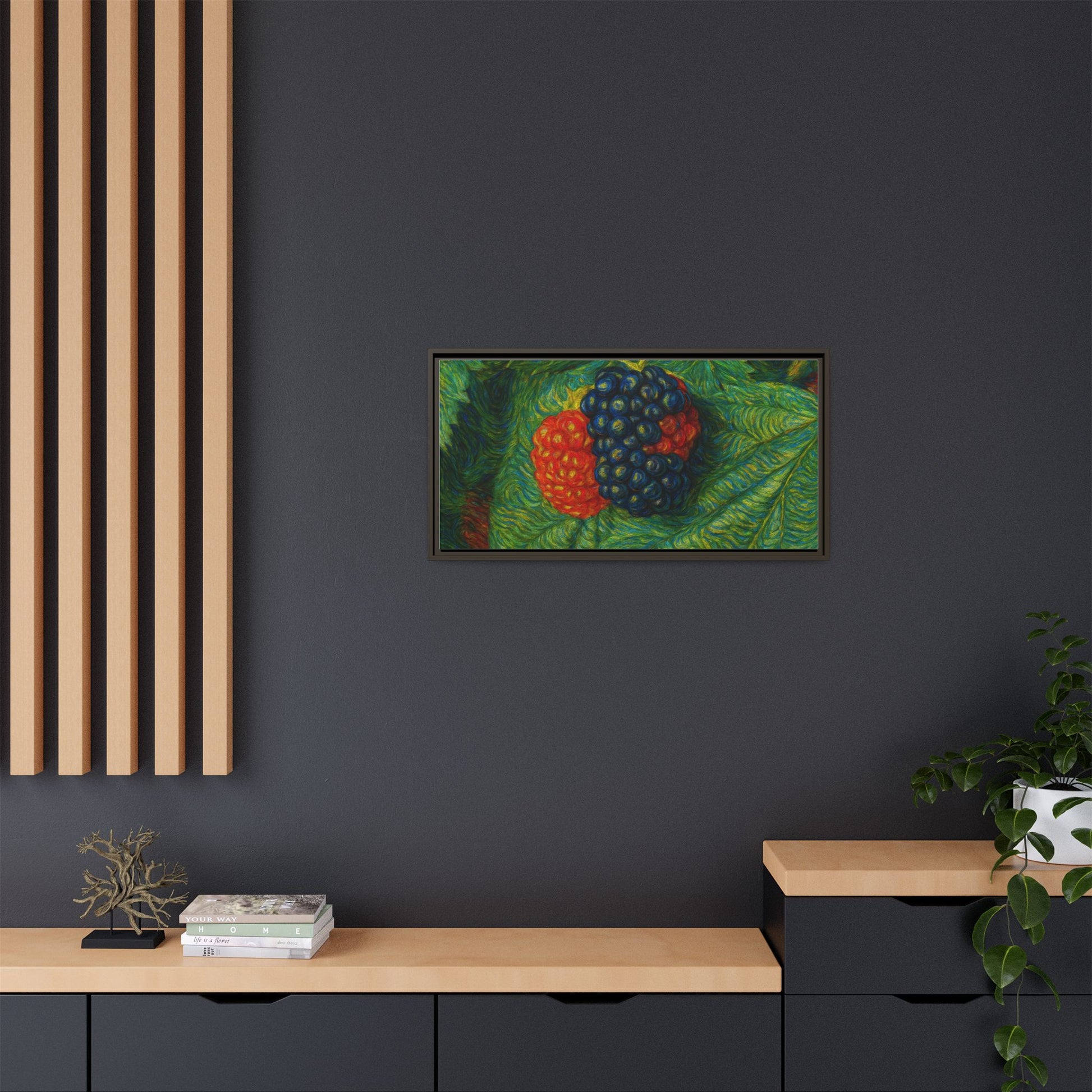 Van Gogh Style Blackberry Canvas Art, Framed Wall Decor, Botanical Print, Summer Home Decor, Gift for Garden Lovers - TRV