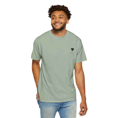Unisex Garment-Dyed T-Shirt with Heart Design | Casual Trendy Wear for All Occasions