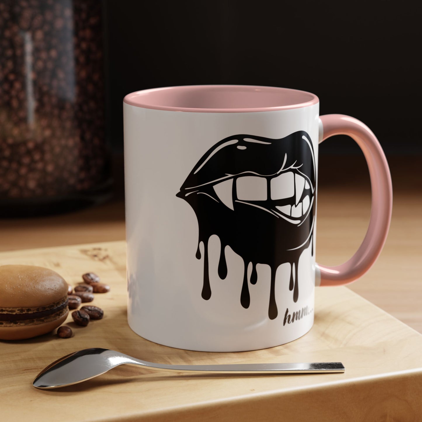 Dripping Lip Coffee Mug – "hmm..." Accent Ceramic Mug (11/15oz)