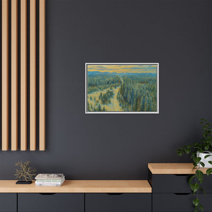 Framed Matte Canvas Art Print, Tranquil Forest Landscape, Home Decor for Nature Lovers, Wall Art for Living Room, Gift for Art Enthusiasts - TRV