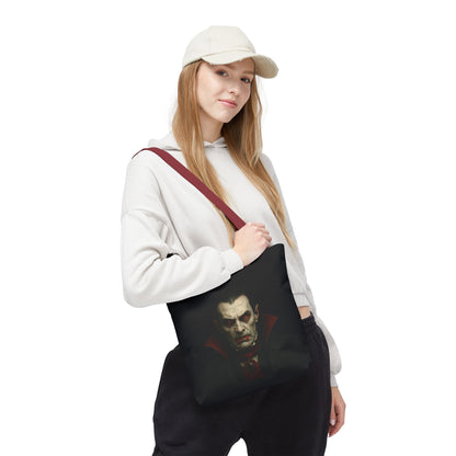 Vampire Haunted Tote Bag, Spooky Shopping Bag, Halloween Accessory, Gothic Style Handbag, Perfect for Halloween Parties, Unisex Tote - TRV