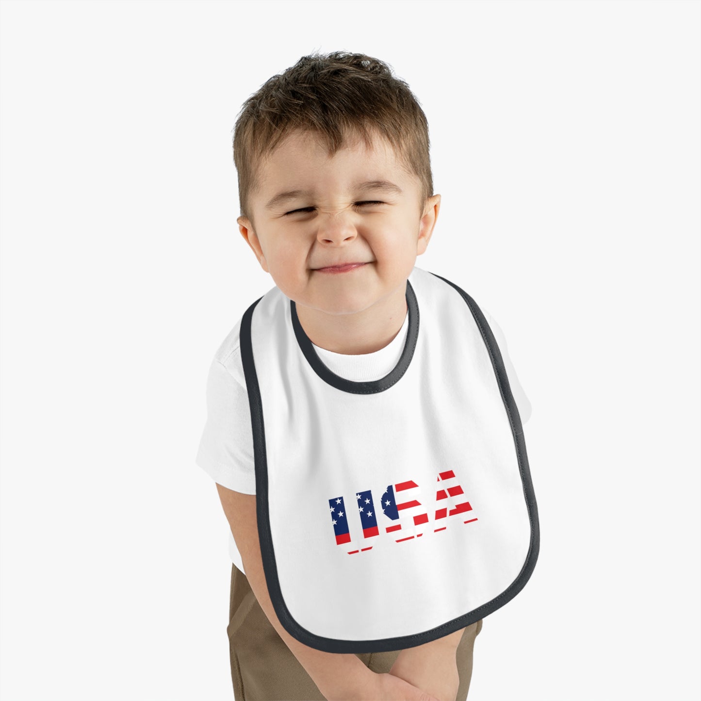 USA Bib for Babies, Americana Baby Bib, Infant Dining Essential, Gift for New Parents, Baby Shower, Fourth of July - TRV