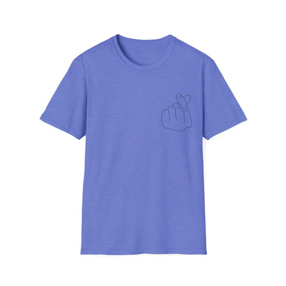 Trendy Unisex Softstyle T-Shirt with Love Hand Gesture Design