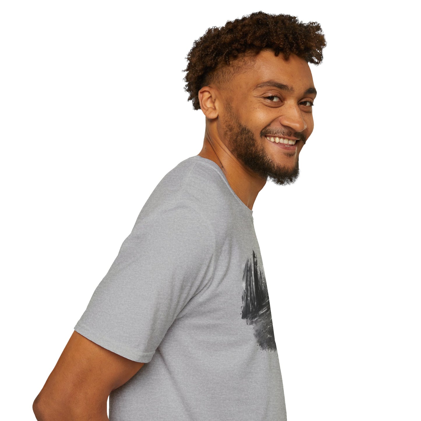 Minimalist Nature-Inspired Unisex Softstyle T-Shirt, Casual Wear, Everyday Style, Gift for Nature Lovers, Eco-Friendly Fashion
