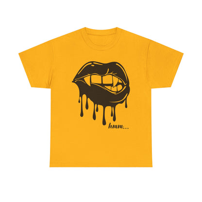 Edgy Graphic Tee - Dripping Lips Design - Unisex Heavy Cotton Tee