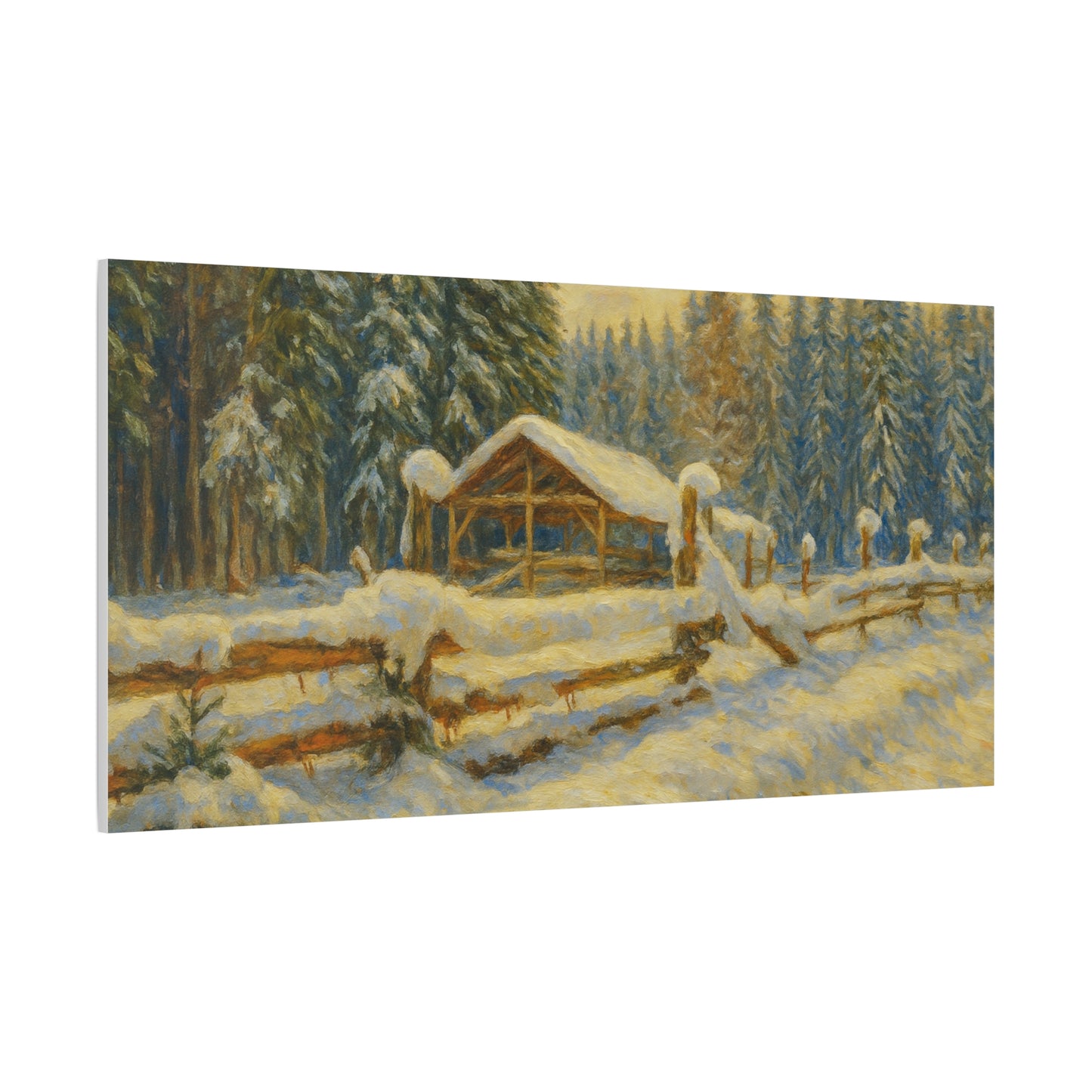 Canvas Wall Art, Winter Landscape Print, Home Decor, Rustic Art, Gift for Nature Lovers, Holiday Decoration - TRV