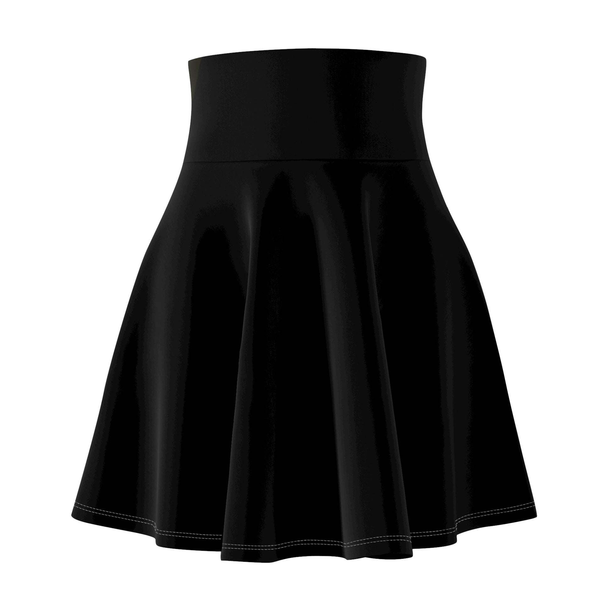 Chic Women's Skater Skirt, Stylish Summer Skirt, Casual Skirt, Everyday Wear, Black AOP Skirt for Parties - TRV