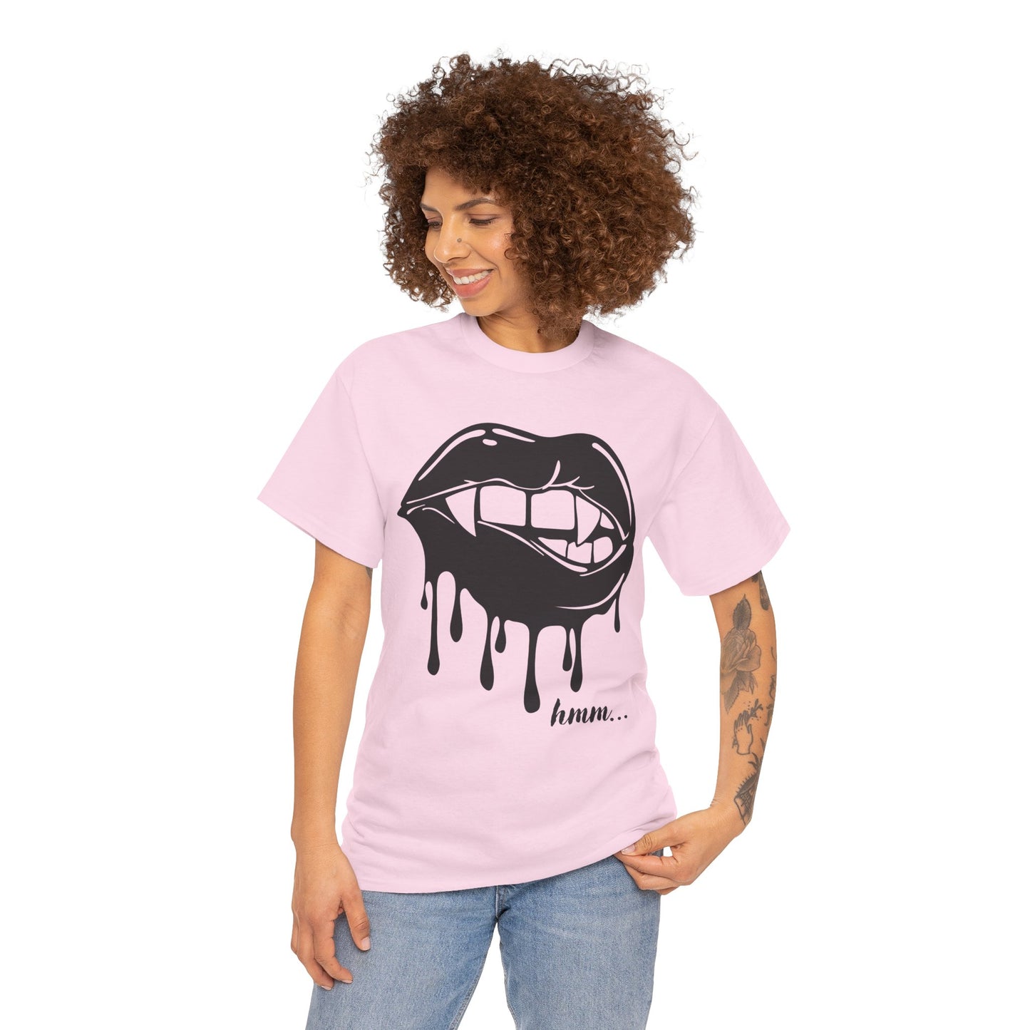 Edgy Graphic Tee - Dripping Lips Design - Unisex Heavy Cotton Tee