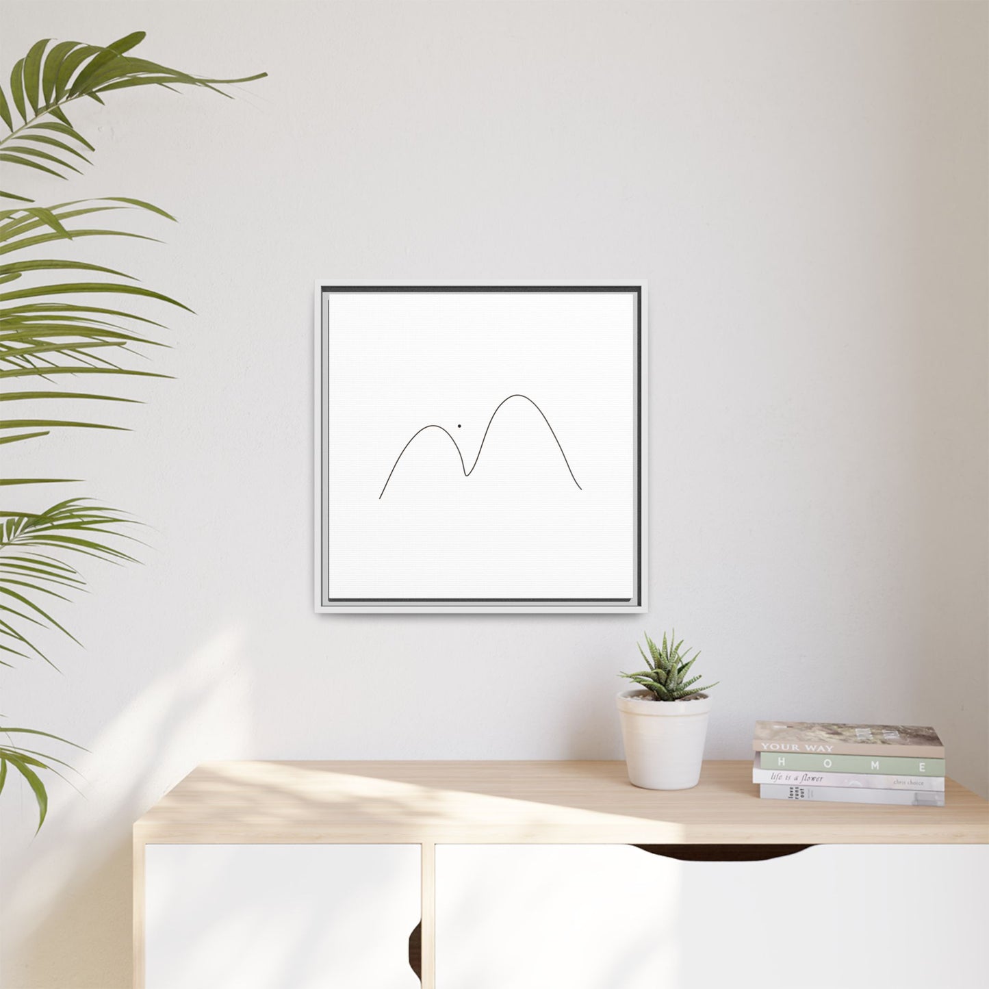 Minimal Line Mountains Matte Canvas Framed