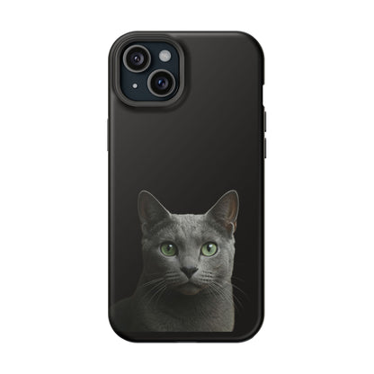 Russian Blue Cat Phone Case — Magnetic Impact-Resistant iPhone Cover