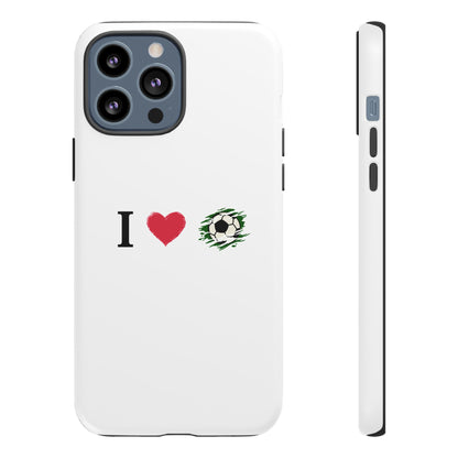 Soccer Phone Case, I Love Soccer, Tough Case Cover, Sporty Phone Accessories, Gift for Soccer Lovers, Unique Soccer Design - TRV