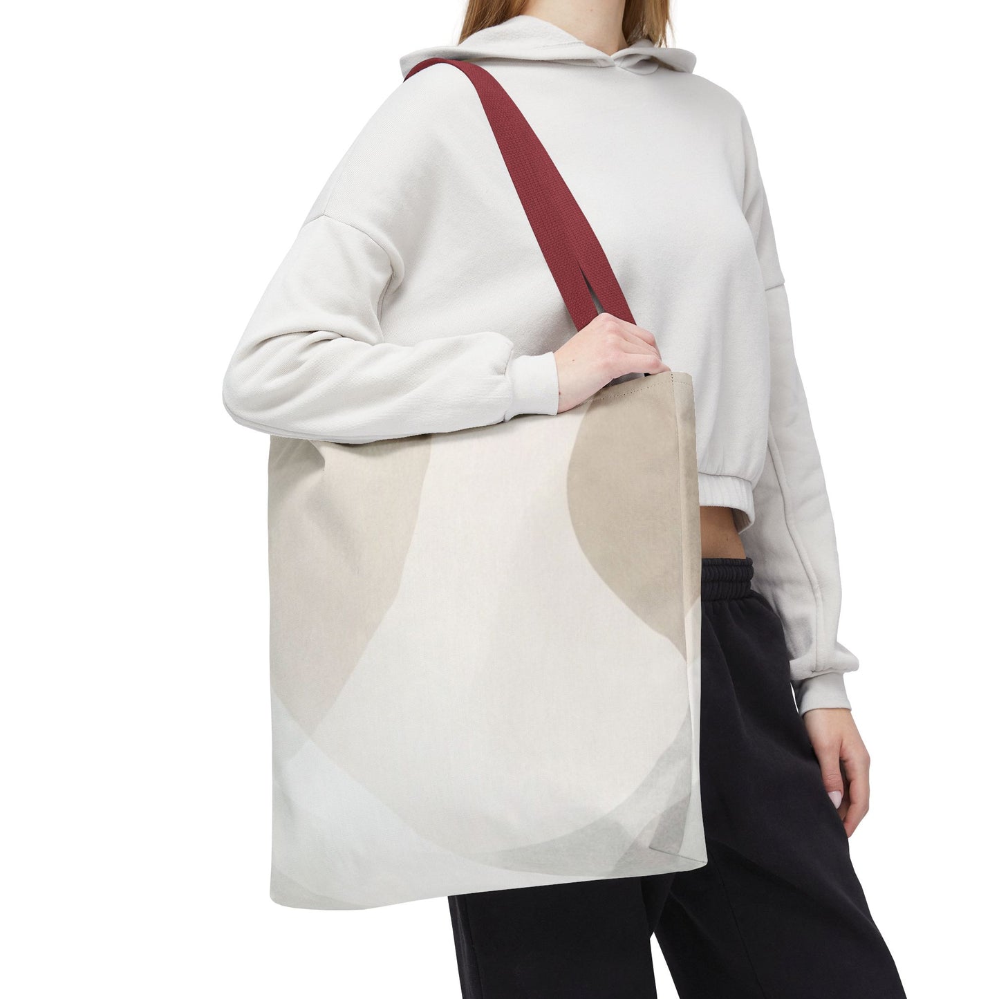 Neutral Abstract Geometric Tote Bag | Minimal Beige Shapes