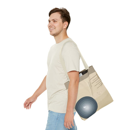 Abstract Neutral Waves Tote Bag | Geometric Circle Pattern