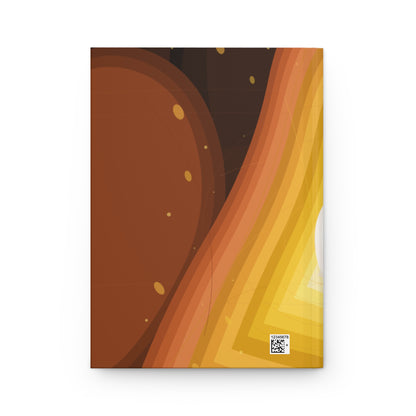 Abstract Sunset Waves Hardcover Journal | Geometric Retro Layers