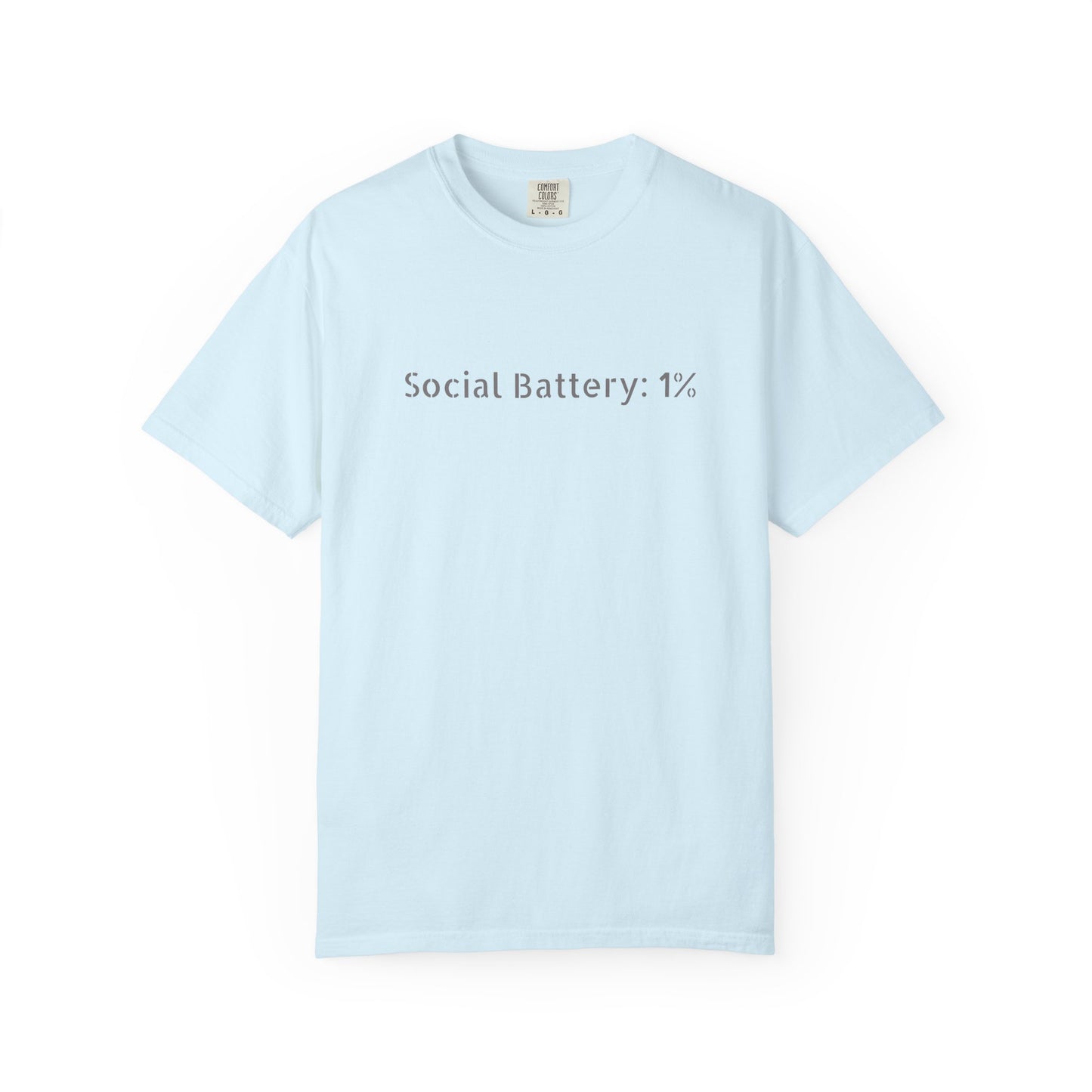 Social Battery 1% T-shirt | Introvert Funny Text Tee