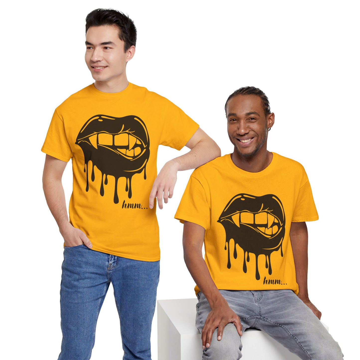 Edgy Graphic Tee - Dripping Lips Design - Unisex Heavy Cotton Tee