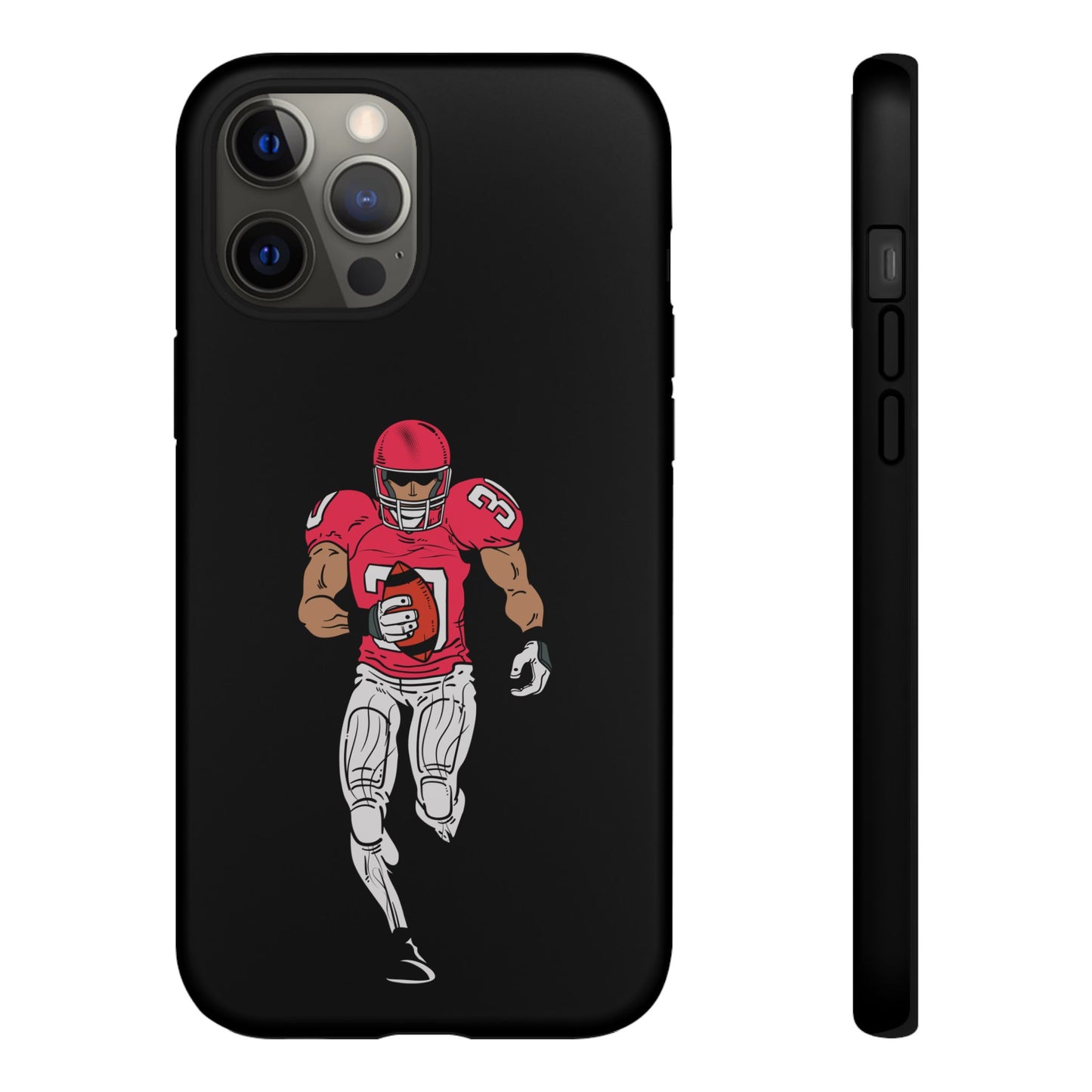 Football Player Tough Phone Case – Protective Black Sports iPhone Case