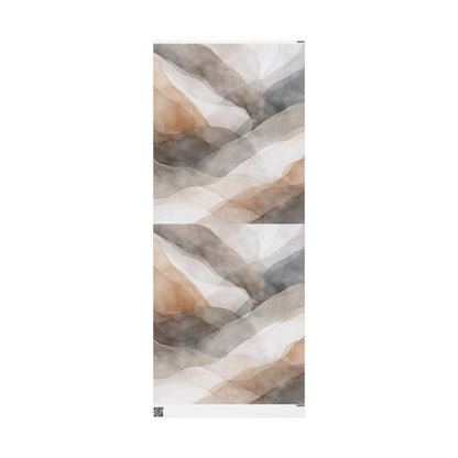 Geometric Neutral Watercolor Wrapping Paper Roll — Earth Tone Abstract Gift Wrap