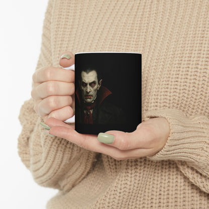 Gothic Dracula Vampire Ceramic Mug, Perfect for Halloween, Spooky Gifts, Coffee Lovers, Home Decor, 11oz & 15oz Sizes
