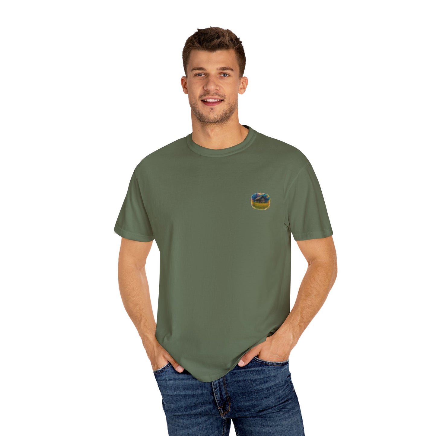 Rustic Landscape T-shirt | Relaxed Fit Tee, Casual Wear, Nature Lover Gift, Summer Outing Top, Eco-Friendly Apparel - TRV