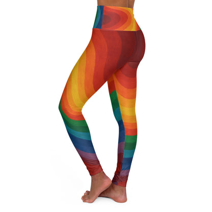 Colorful High Waisted Yoga Leggings - Rainbow Design, Fitness Wear, Activewear, Gym Leggings, Workout Gear, Gift for Yogis - TRV