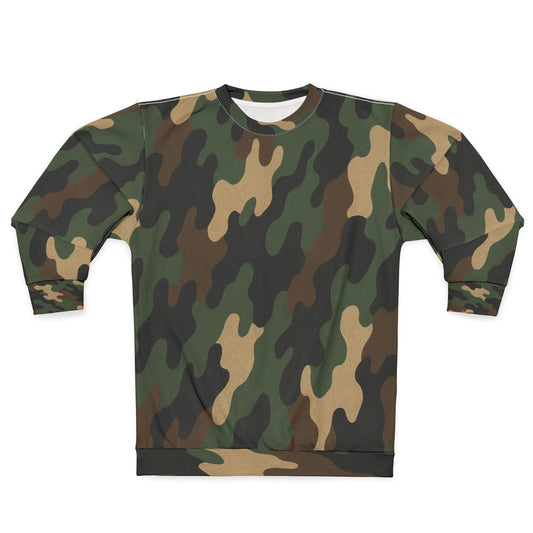 Stylish Camo Unisex Sweatshirt, Cozy Sweatshirt, Trendy Apparel for Outdoor Lovers, Perfect Gift for Adventurers, Versatile Casual Wear - TRV