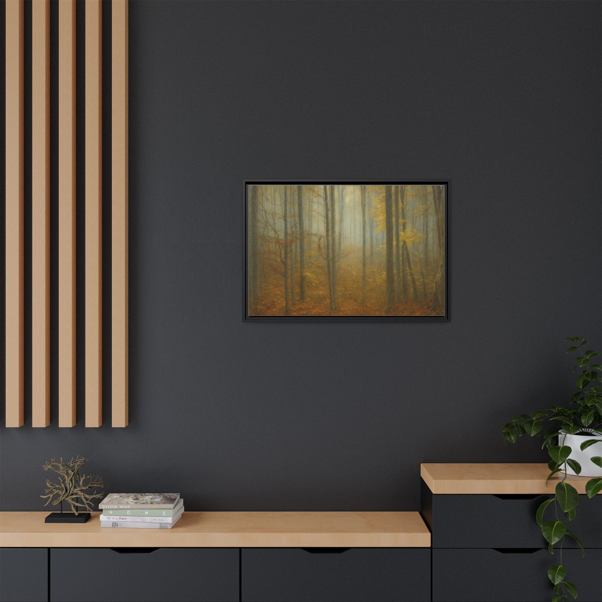 Framed Matte Canvas Art | Serenity in the Forest | Nature Wall Decor, Home Gallery, Cozy Living Room, Gift for Nature Lovers - TRV