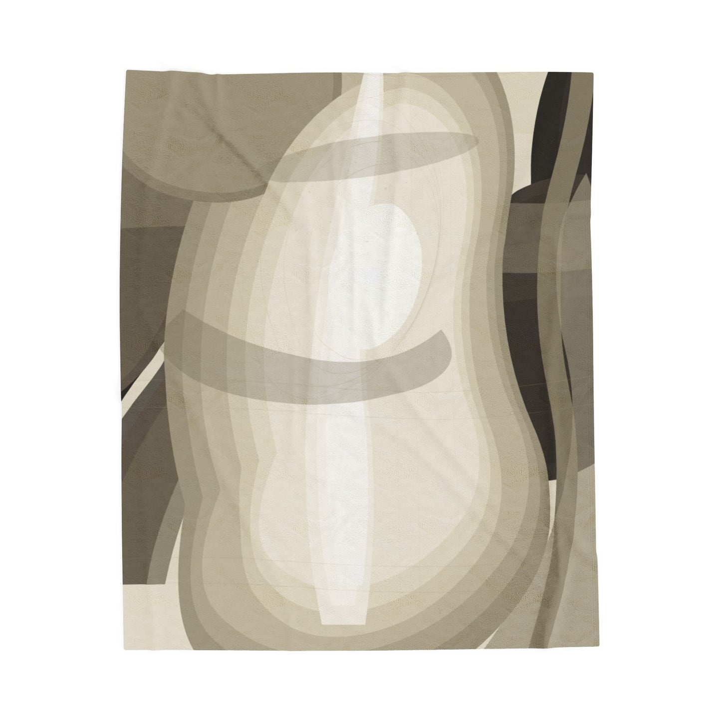 Abstract neutral shapes velveteen plush blanket with modern minimalist all-over print, soft and cozy for stylish home decor.