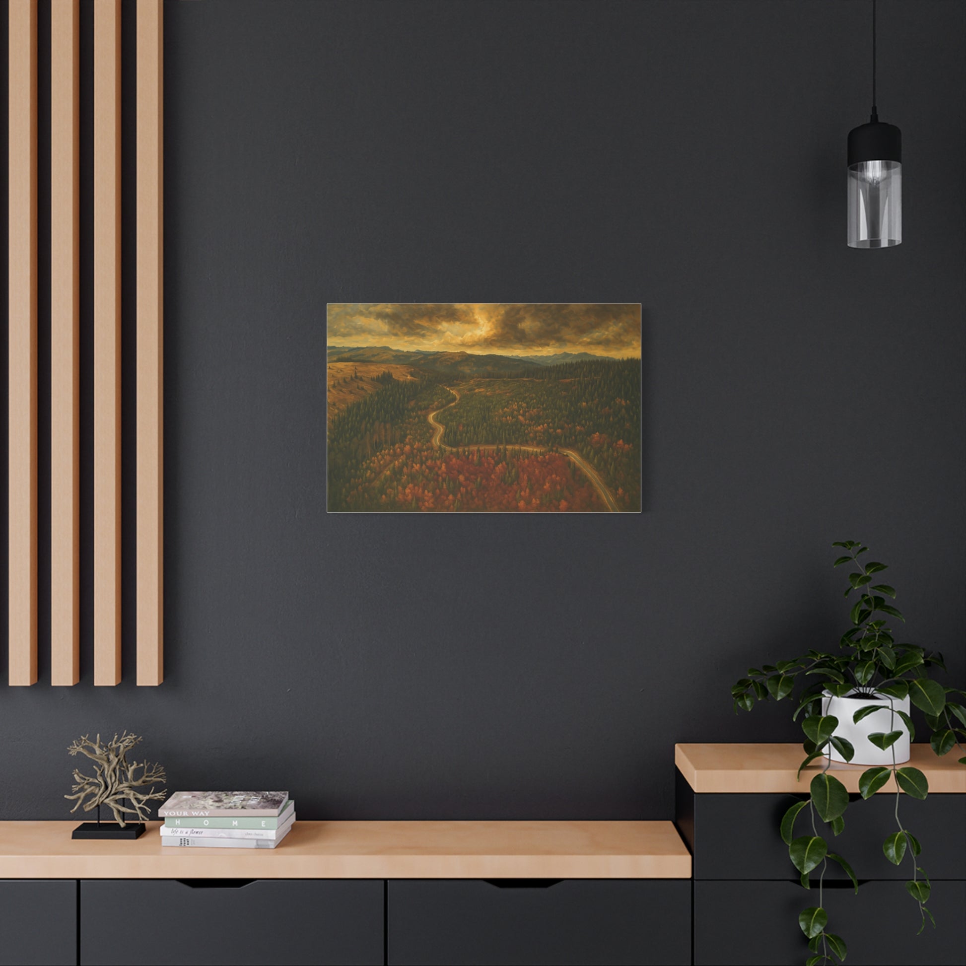 Stretched Canvas Art, Scenic Landscape Wall Decor, Nature Painting for Home, Rustic Room Accent, Gift for Nature Lovers - TRV