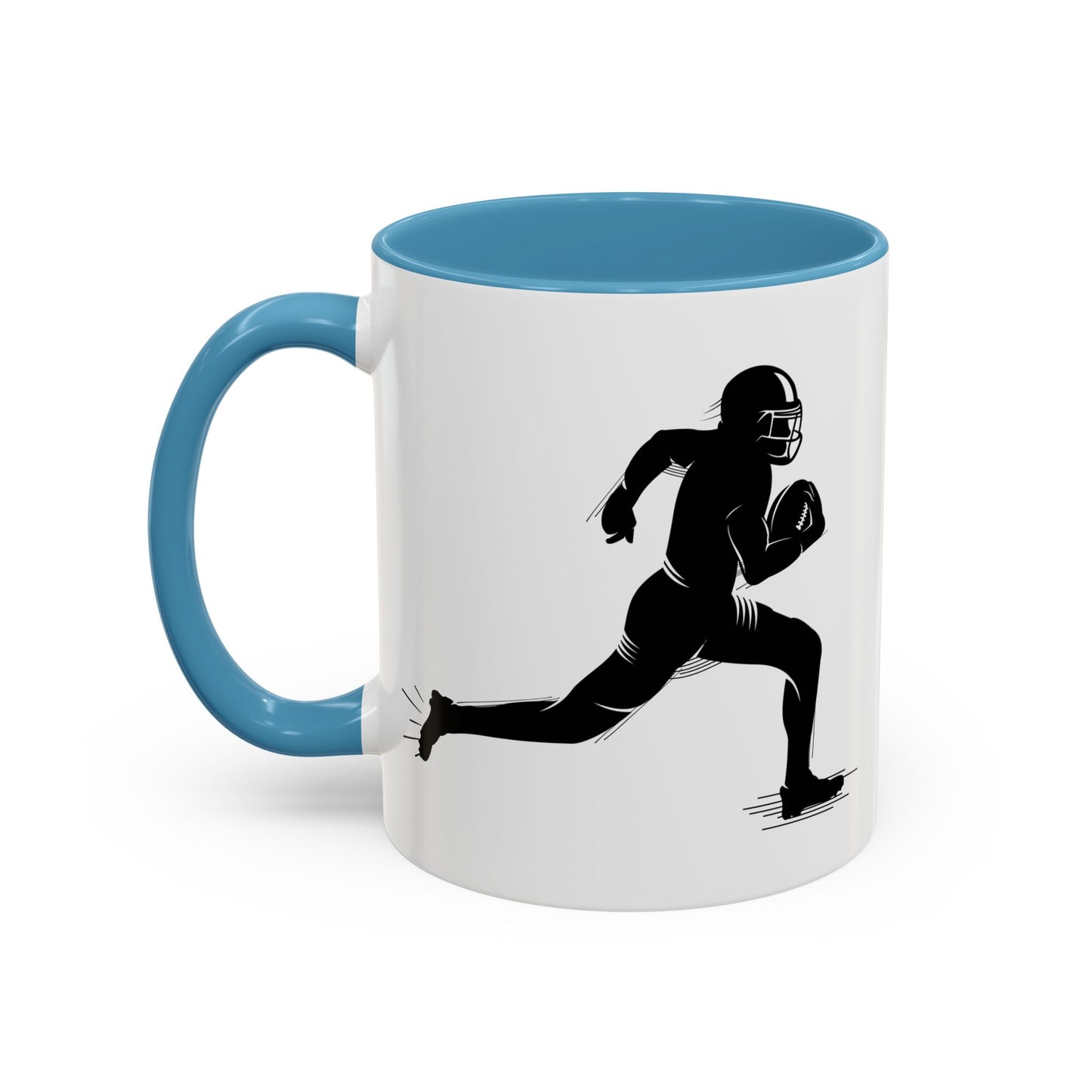 Football Player Themed Accent Coffee Mug, Sports Fan Gift, Unique Mug for Athletes, Coffee Lover, Game Day Essential - TRV