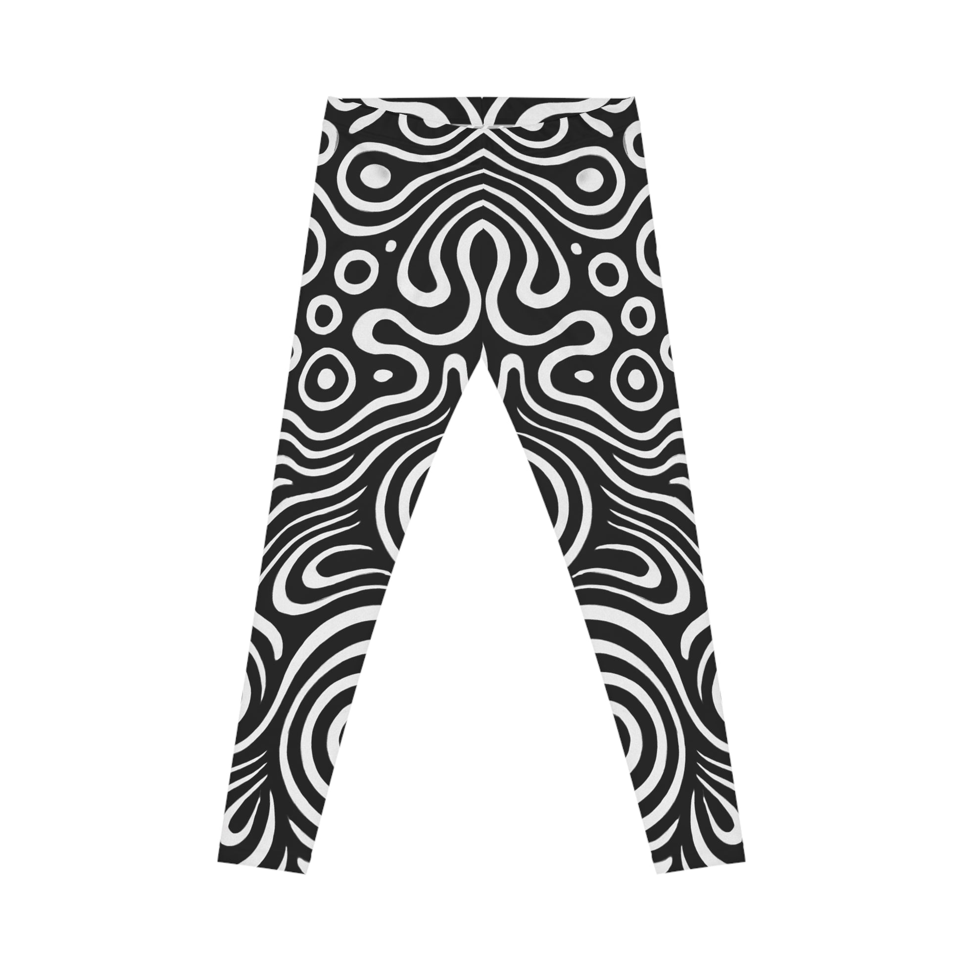 Chic Black and White Patterned Leggings for Everyday Wear, Yoga, Fitness, Casual Outfits, Stylish Activewear - TRV