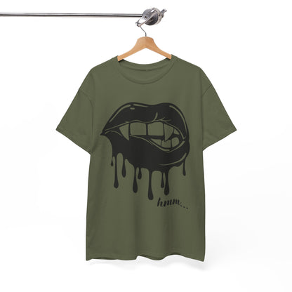 Edgy Graphic Tee - Dripping Lips Design - Unisex Heavy Cotton Tee