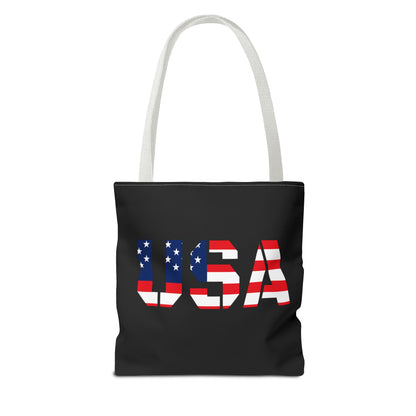 Patriotic USA Print Tote Bag, Reusable Shopping Bag, 4th of July Gift, Summer Carryall, American Flag Style - TRV