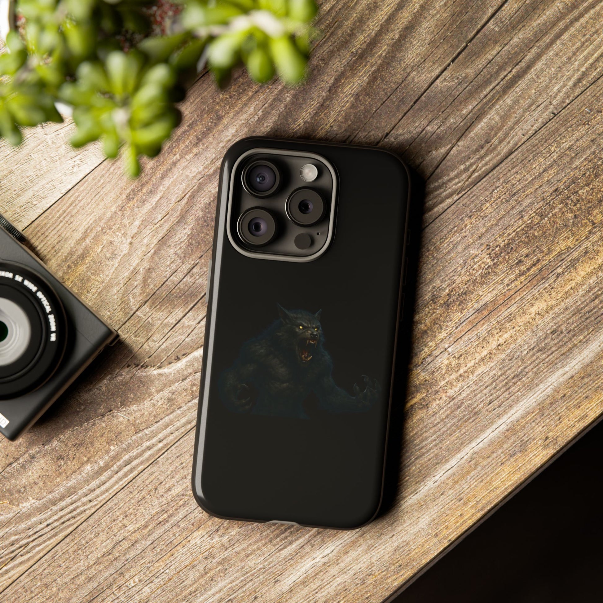 Werewolf Phone Case, Tough Cases, Black Panther Design, Gift for Animal Lovers, Phone Accessories, Fierce Phone Protection - TRV