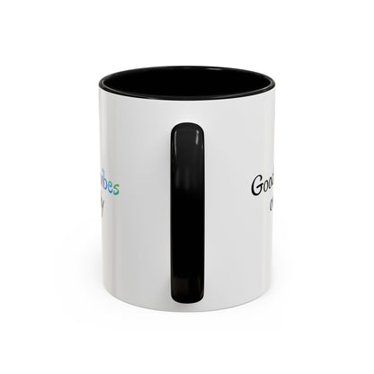 Good Vibes Only Accent Coffee Mug - Positive Energy 11 & 15oz Cup for Happiness, Inspirational Gift, Morning Motivation, Ceramic Tea Cup,