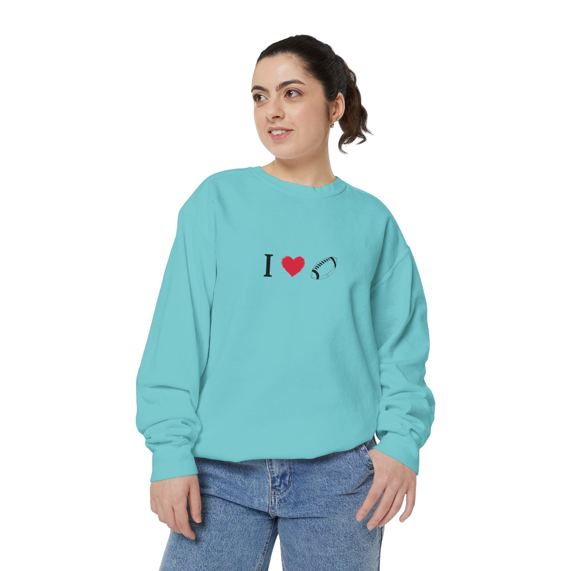 Unisex Sweatshirt, I love Football, Cozy, Perfect for Everyday Wear, Gift Idea for Friends, Couples, and Special Occasions - TRV