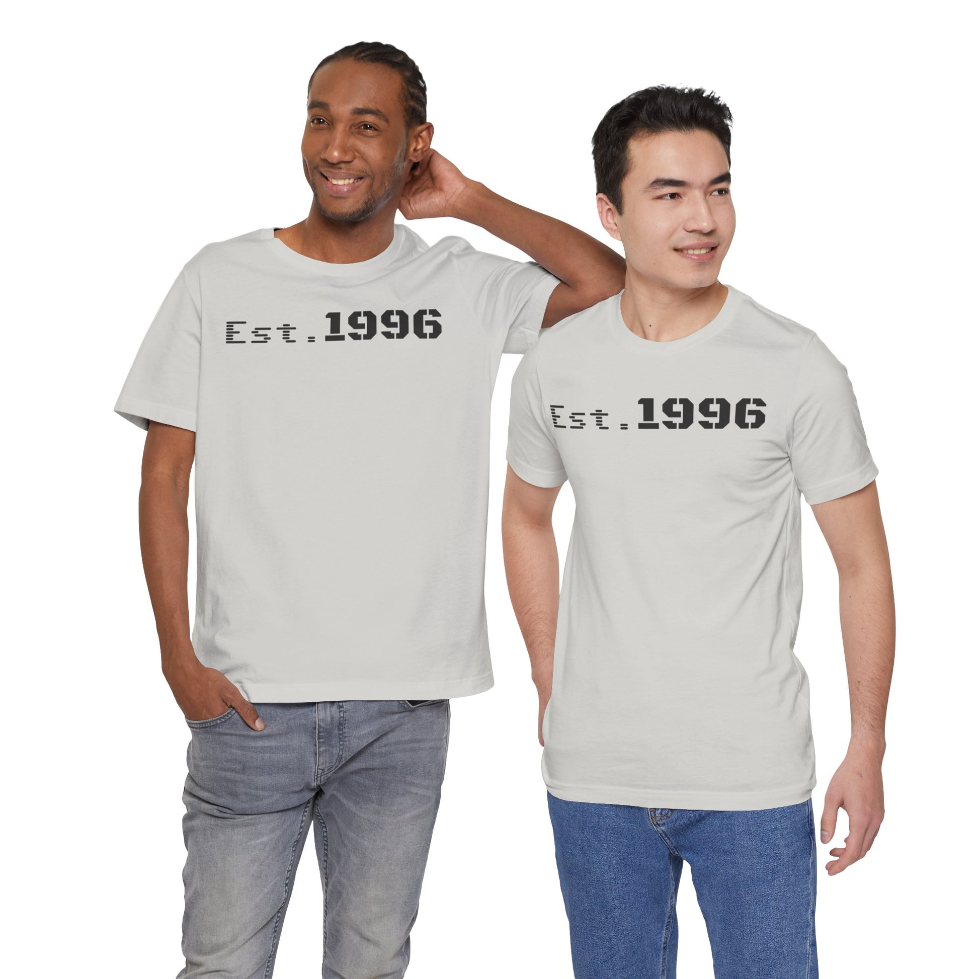 Unisex Jersey Tee - 'Est. 1996' Graphic Shirt, Birthday Gift, Casual Wear, Vintage Style, Retro Fashion, Gift for Him/Her - TRV