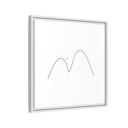 Minimal Line Mountains Matte Canvas Framed