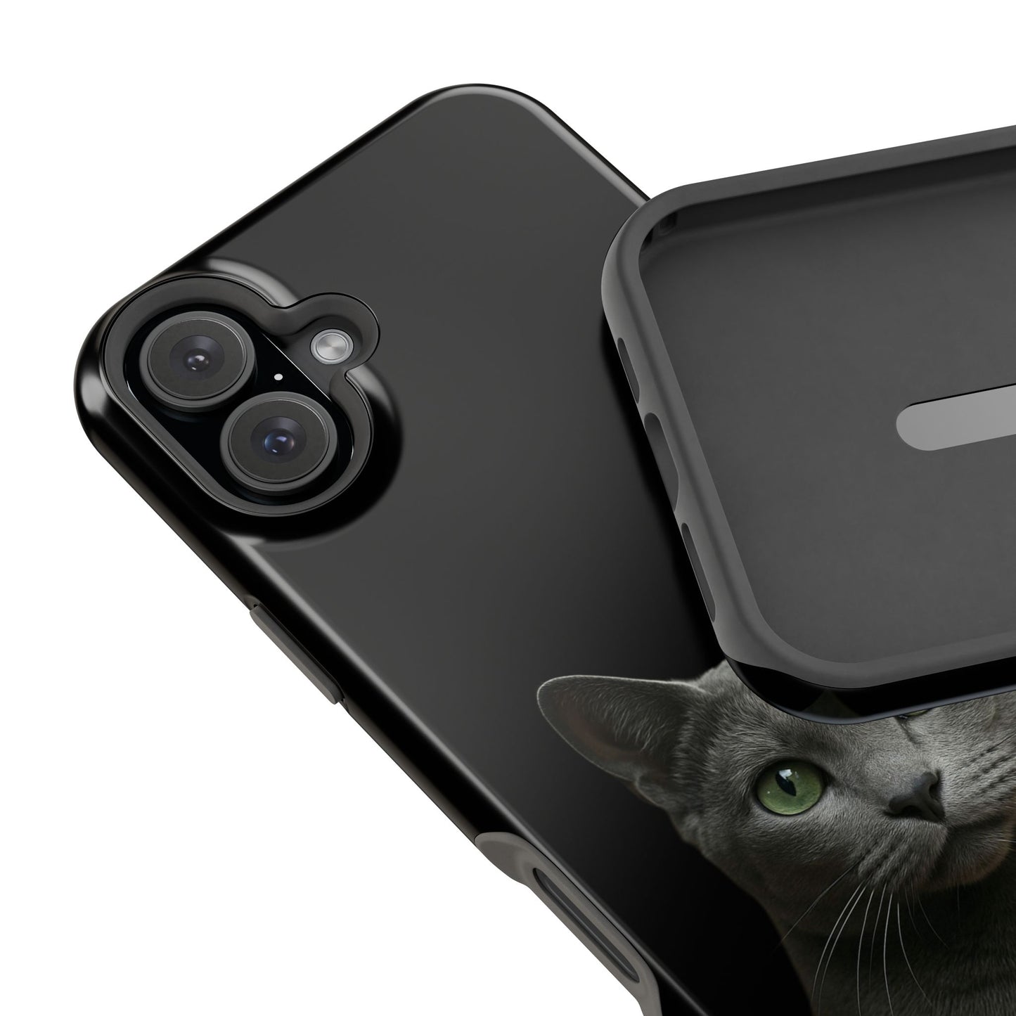 Russian Blue Cat Phone Case — Magnetic Impact-Resistant iPhone Cover