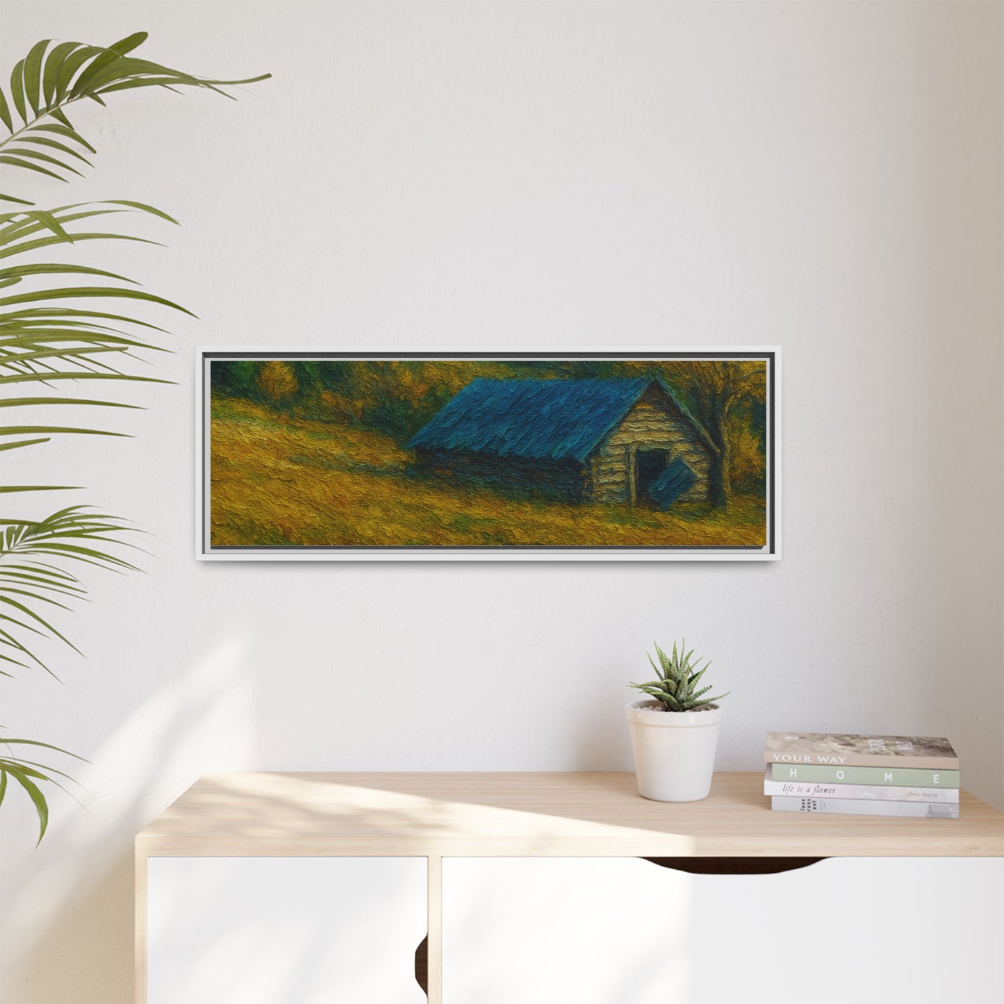 Framed Matte Canvas Print, Rustic Artwork, Farmhouse Decor, Nature Wall Art, Gift for Home, Autumn Decor, Landscape Painting