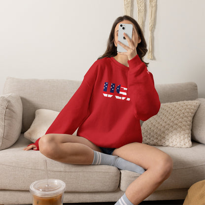 USA Flag Unisex Crewneck Sweatshirt, Cozy Apparel, Casual Wear, Independence Day Gift, Americana Style