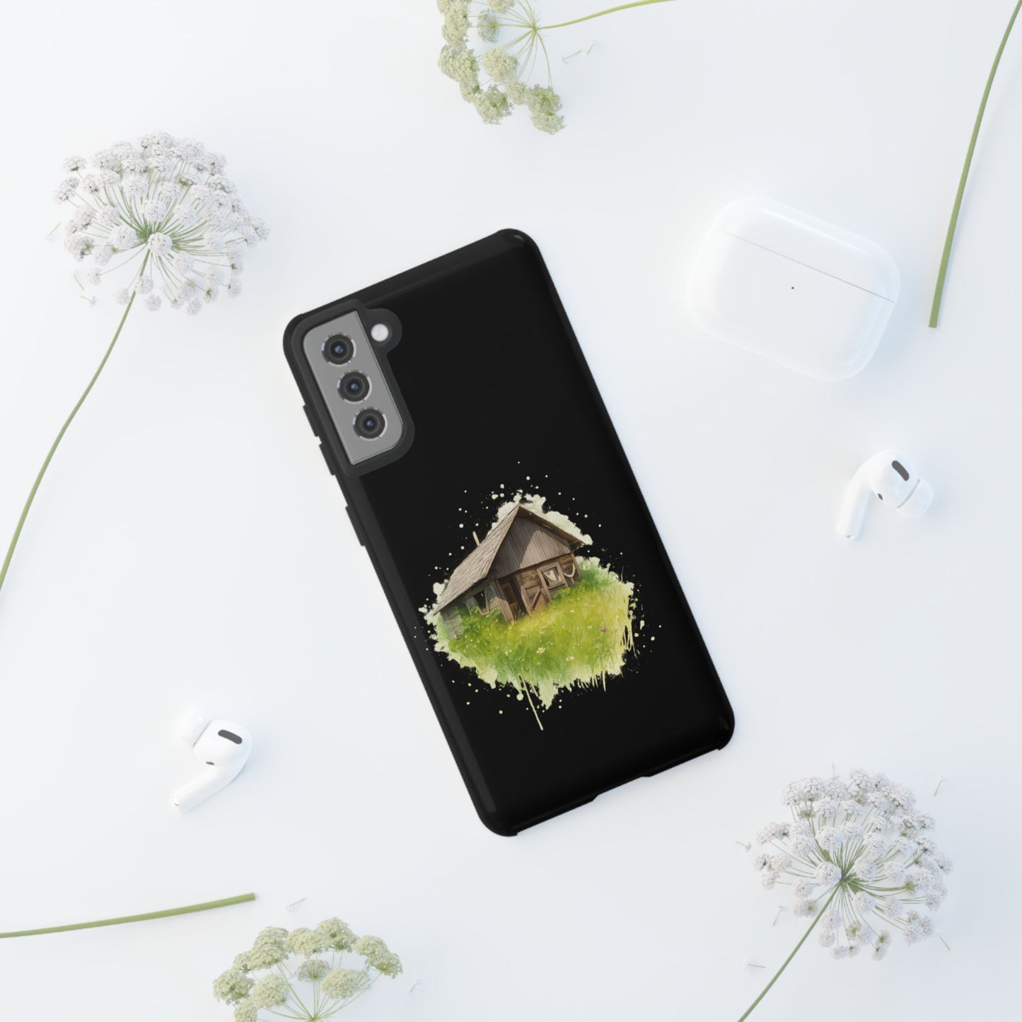 Rustic Farmhouse Phone Case, Cute Cottage Design, Tough Cases for Nature Lovers, Eco-Friendly Gift, Customizable Tech Accessories - TRV