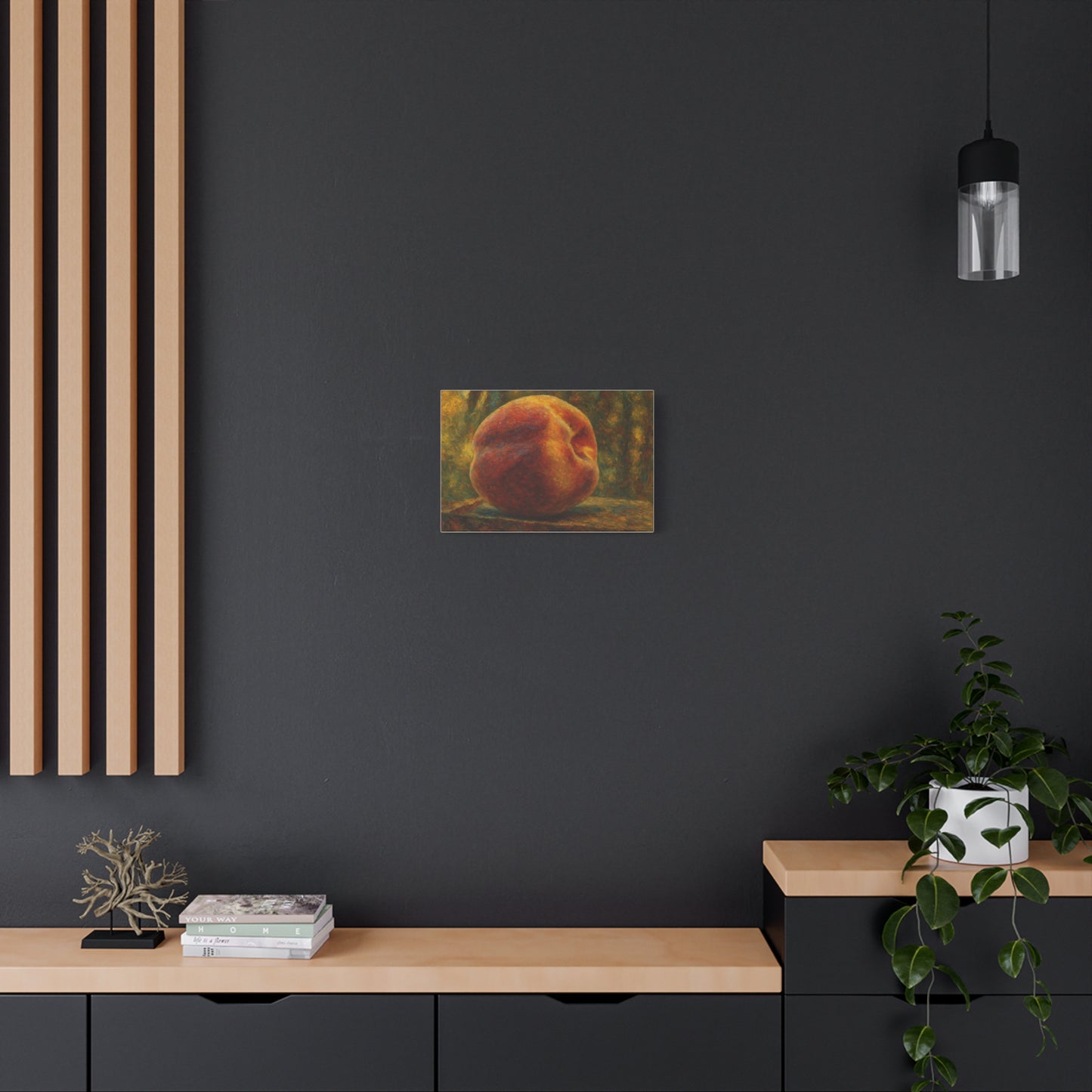 Rustic Peach Canvas Wall Art, Art Decor, Kitchen Artwork, Home Decoration, Gift for Fruit Lover, Summer Decor - TRV