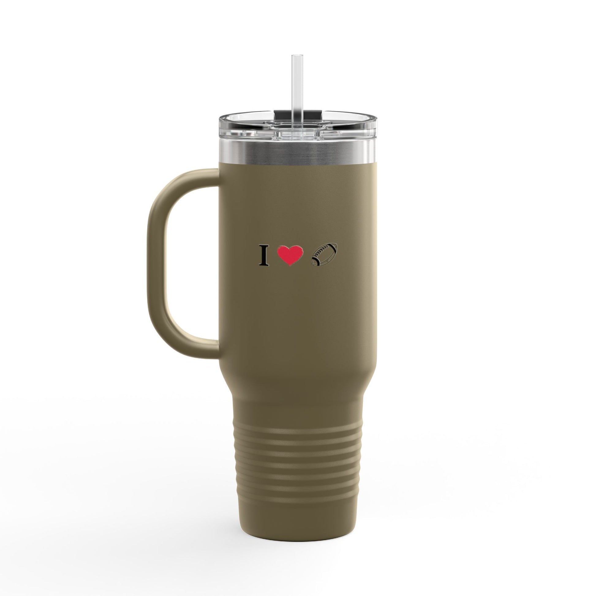 I Love Football Insulated Travel Mug, 40oz - Perfect For Writers, Students, Teachers | Funny Gift | Travel Coffee Mug | Stylish Tumbler | [...] - TRV