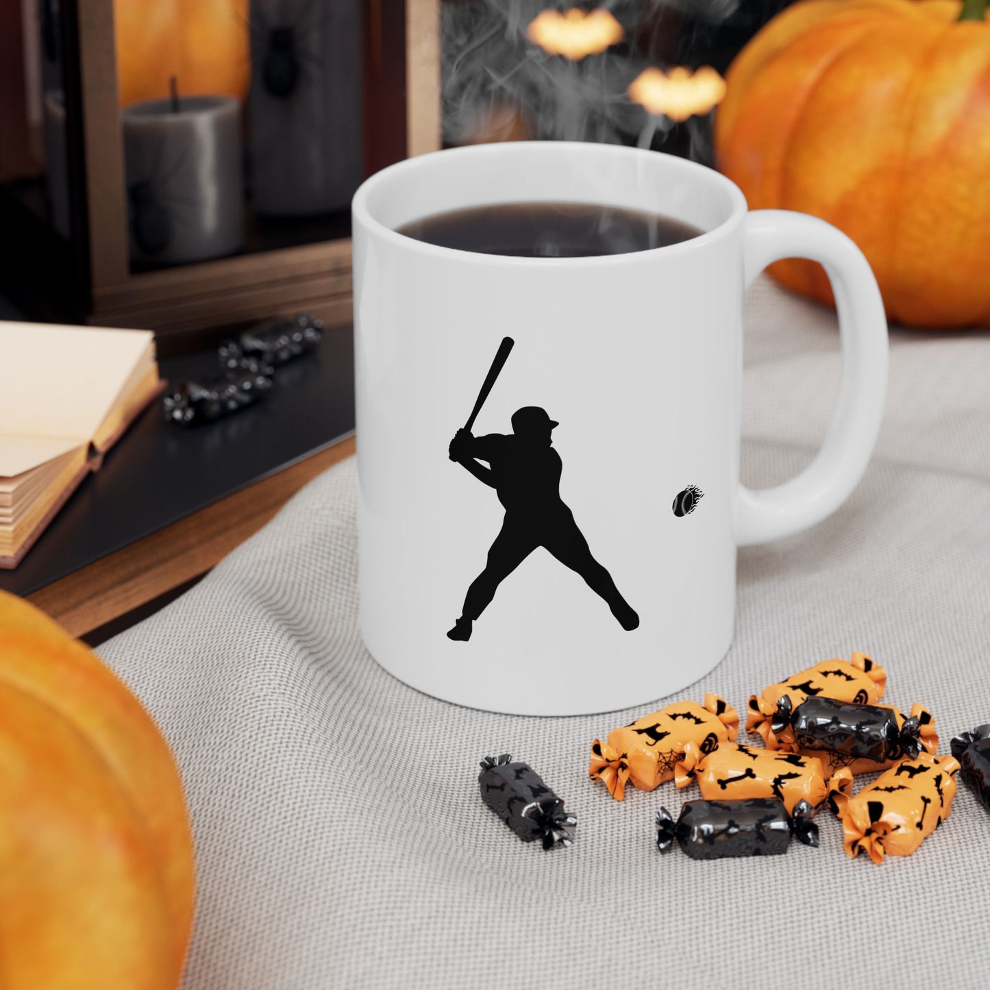 Baseball Ceramic Mug, Unique Gift for Art Lovers, Coffee Tea Cup, Home Decor, Minimalist Design, Ideal for Birthdays and Holidays
