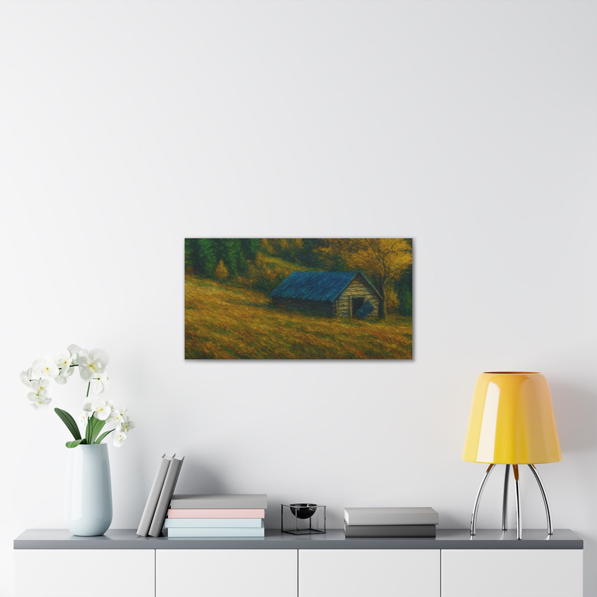 Rustic Canvas Wall Art, Nature Landscape Painting, Autumn Decor, Farmhouse Wall Art, Cozy Home Decoration - TRV