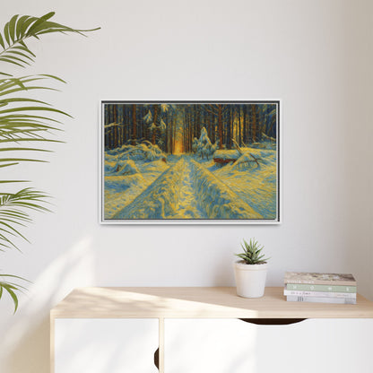 Canvas Art, Winter Landscape Wall Decor, Nature Lovers Gift, Seasonal Decor, Holiday Wall Art, Cozy Home Decoration, Framed Matte Canvas - TRV