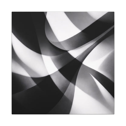Abstract Black and White Swirl Matte Canvas